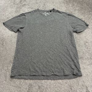 Copper & Oak Striped T-Shirt Men Medium Heather Gray Crew Neck Cotton Casual Tee